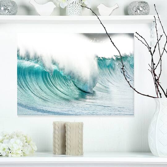 Designart - Massive Blue Waves Breaking Beach